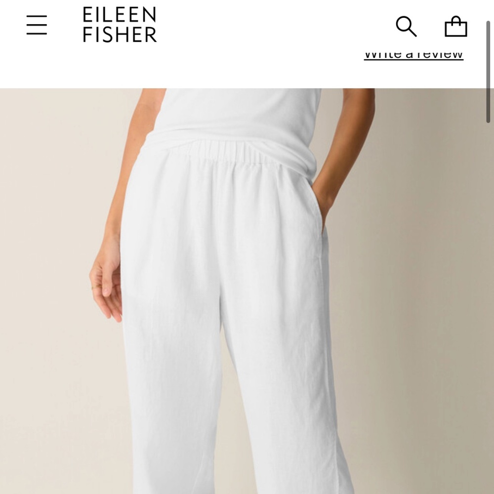 Eileen Fisher Organic Linen Ankle Lantern Pant Size M